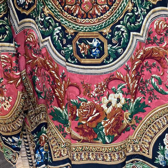 Vintage Jerri Sherman 100% Silk Floral Baroque Tunic Top Blouse 16 plus Boho - Picture 8 of 8